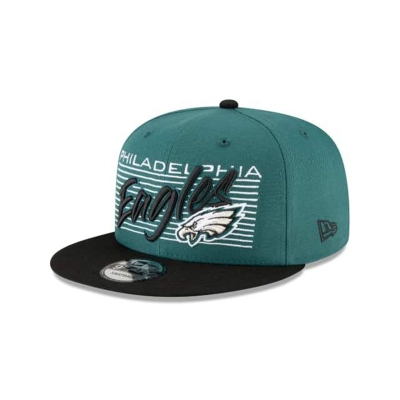 Green Philadelphia Eagles Hat - New Era NFL Retro 9FIFTY Snapback Caps USA0259473